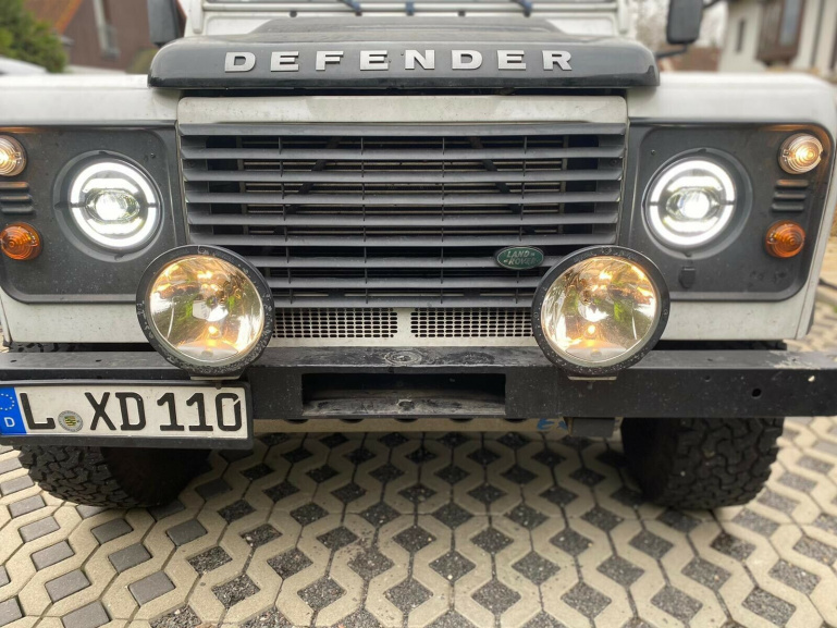 Voll LED Angel Eyes Scheinwerfer für Land Rover Defender 90 / 110 / 130 90-16 schwarz